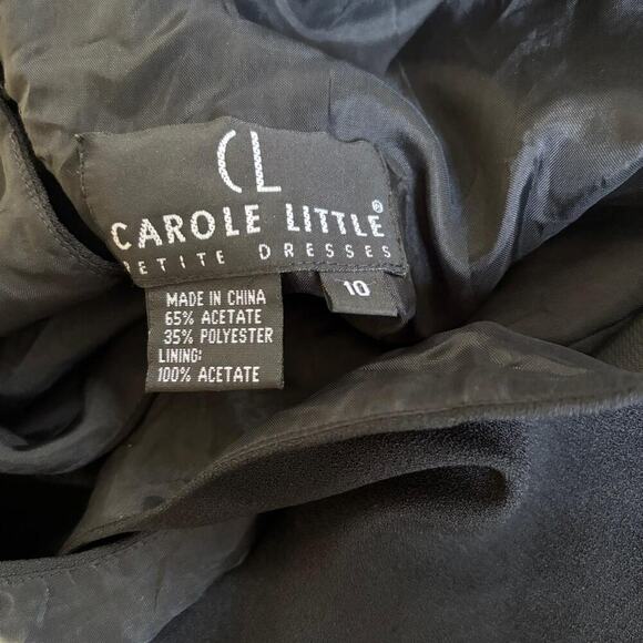 vintage y2k carole Little‎ Black Mini Beaded trim Embroidered Dress size 10. - Picture 6 of 6